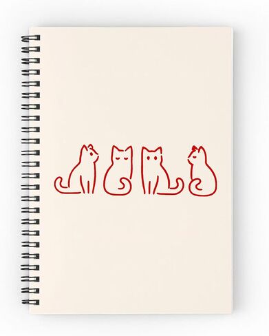 Adorable Red Outline Cat Stickers Pack of 2 – Cute Minimalist Cat Decals for Laptops, Water Bottles, Journals, Cars, Windows, and Walls – 4-Inch Easy Peel and Stick Waterproof Removable Vinyl in Saudi Arabia