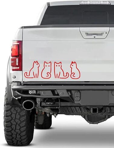 Adorable Red Outline Cat Stickers Pack of 2 – Cute Minimalist Cat Decals for Laptops, Water Bottles, Journals, Cars, Windows, and Walls – 4-Inch Easy Peel and Stick Waterproof Removable Vinyl in Saudi Arabia