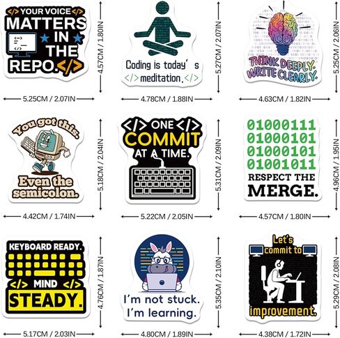 SigyoJeom 200PCS Programming Stickers, Coding Vinyl Stickers for Laptop Water Bottle, Computer Science Gifts for Programmers Engineers, Waterproof IT & Tech Decals in Kuwait