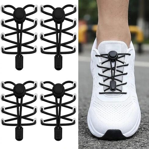 Tieless Elastic Shoe Laces with Plastic Lock, No Tie Shoelaces for Sneakers, Running, Walking, Sports, Travel in Saudi Arabia