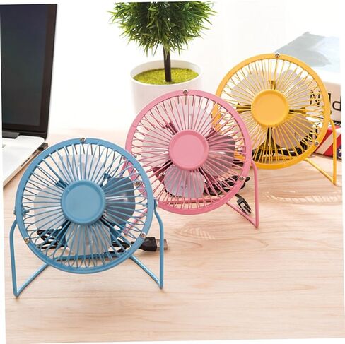 Portable USB Mini Table Fan with Adjustable Stand Quiet High Velocity Cooling for Home Office Dorm Metal Mesh Cover Aluminum Blades Blue in Saudi Arabia