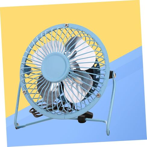 Portable USB Mini Table Fan with Adjustable Stand Quiet High Velocity Cooling for Home Office Dorm Metal Mesh Cover Aluminum Blades Blue in Saudi Arabia