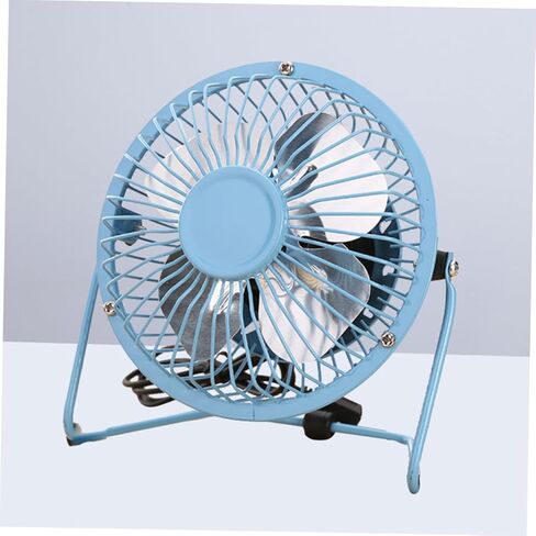 Portable USB Mini Table Fan with Adjustable Stand Quiet High Velocity Cooling for Home Office Dorm Metal Mesh Cover Aluminum Blades Blue in Saudi Arabia