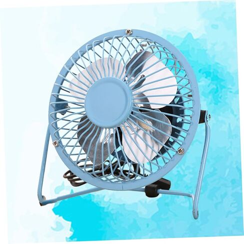 Portable USB Mini Table Fan with Adjustable Stand Quiet High Velocity Cooling for Home Office Dorm Metal Mesh Cover Aluminum Blades Blue in Saudi Arabia