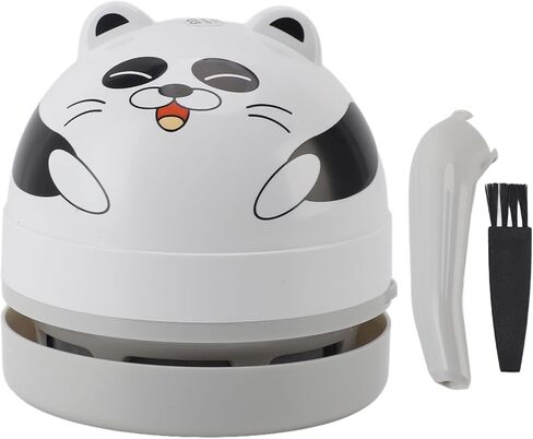 Yosoo Strong Suction Mini Table Dust Sweeper, Portable Desktop Vacuum Cleaner with Vacuum Nozzle for Desk Computer Keyboard Home Car (Panda) in Saudi Arabia