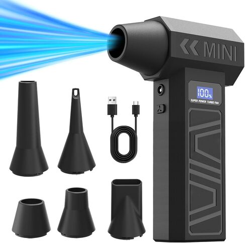 Rechargeable Cordless Air Duster with LED Light - 150000 RPM Max, 4-Speed Adjustable, USB-C Charging, for Computer Keyboard Electronics Car Home Outdoor Cleaning in Saudi Arabia
