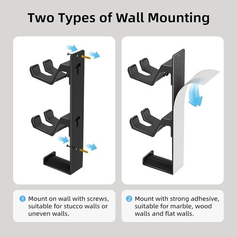 حامل وحدة تحكم مزدوج من ZYTHRONE مثبت على الحائط، حامل سماعة رأس معدني لجهاز PS5، PS4، مع لاصق ثابت 3M، لاصق قوي بواسطة مسامير، أسود in Kuwait