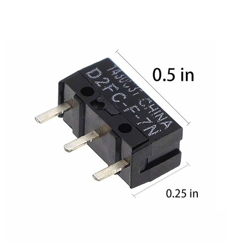 6PCS D2FC-F-7N Micro Switch 20M Mouse Switch Button Length 0.5 inches x Width 0.23 inches Black in Kuwait
