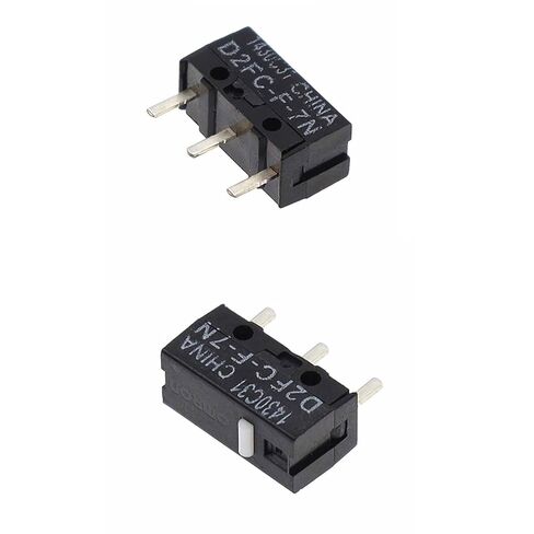 6PCS D2FC-F-7N Micro Switch 20M Mouse Switch Button Length 0.5 inches x Width 0.23 inches Black in Kuwait