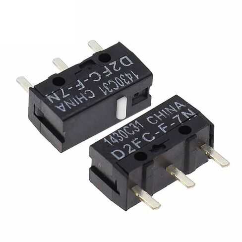 6PCS D2FC-F-7N Micro Switch 20M Mouse Switch Button Length 0.5 inches x Width 0.23 inches Black in Kuwait