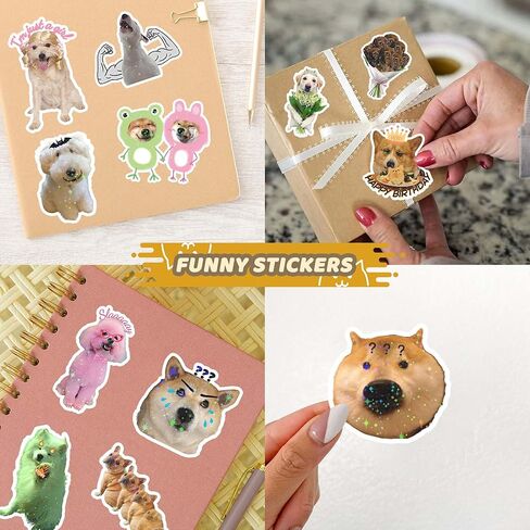 105 PCS Cute Dog Sticker Pack, Waterproof Vinyl Dogs Stickers Bulk, Holographic Funny Stickers, Dog Stickers for Scrapbooking, Water Bottles, Laptops, Scrapbooks and Gifts for Party Favor in Saudi Arabia