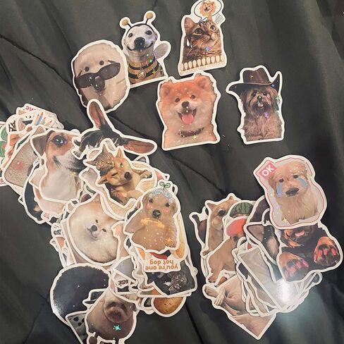 105 PCS Cute Dog Sticker Pack, Waterproof Vinyl Dogs Stickers Bulk, Holographic Funny Stickers, Dog Stickers for Scrapbooking, Water Bottles, Laptops, Scrapbooks and Gifts for Party Favor in Saudi Arabia