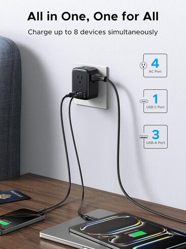 UGREEN 65W GaN USB C Charger + Power Strip with USB C Ports, Fast Charging Bundle for Laptop, Phone & Tablet, Compact Travel Charger and Surge Protected Desktop Charging Station in Saudi Arabia