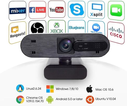 كاميرا ويب USB كاميرا التوصيل والتشغيل كاميرا ويب الكمبيوتر، مناسبة لتكبير/تصغير المؤتمر عبر الإنترنت/الفريق/Facetime in Kuwait
