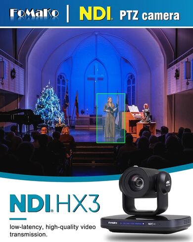 كاميرا FoMaKo 60FPS 4K NDI PTZ، تكبير بصري 20X، KC800 4K HDMI محول فيديو متكامل وحدة تحكم PTZ مدمجة للاستوديو المباشر، عروض المسرح البث المباشر (K820NX4+KC800) in Saudi Arabia