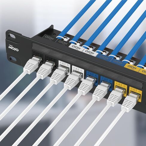 Tecmojo 1U 24-Port Blank Keystone Patch Panel & 90 Degree Cat6 Keystone Jack 25 Pack in Saudi Arabia