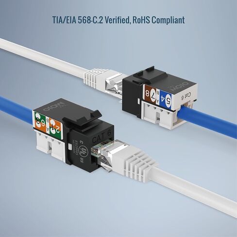 Tecmojo 1U 24-Port Blank Keystone Patch Panel & 90 Degree Cat6 Keystone Jack 25 Pack in Saudi Arabia