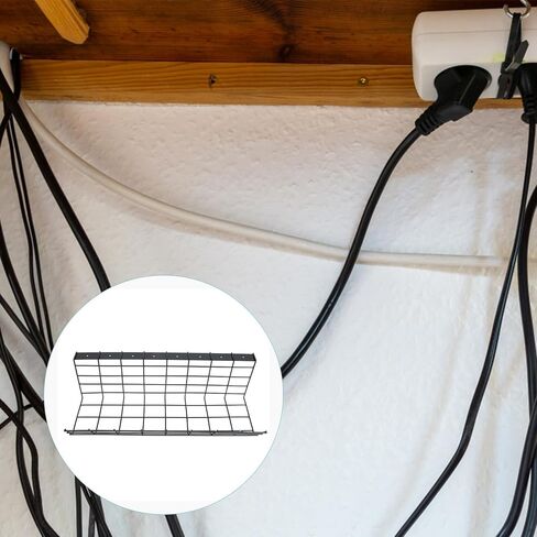 TEHAUX Desk Cable Management Tray and Wire Organizer Rack for Office and Home Black Cable Tray Under Table for Computer and Electronic Cord Management in Saudi Arabia