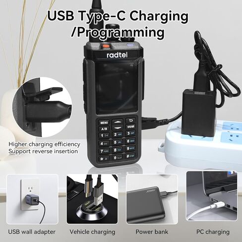 Radtel RT-6D DMR راديو 500K اتصالات ثنائي النطاق لاسلكي تخاطب فتحة زمنية مزدوجة اتجاهين راديو الطبقة 1 + 2 هام راديو لمسافات طويلة 1024 قناة نوع C المسؤول in Saudi Arabia