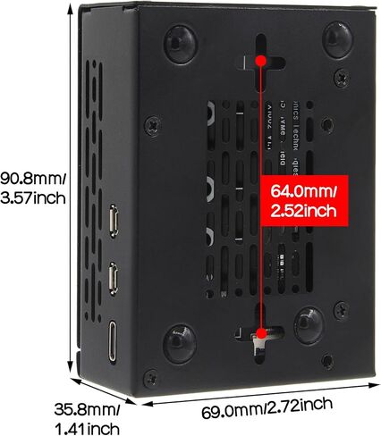 Geekworm PCIe حافظة معدنية P580 + PD 27 واط مزود طاقة + مبرد نشط H505 لـ X1005/X1002 و Raspberry Pi 5 in Saudi Arabia