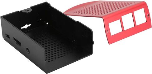 ciciglow Metal Motherboard Shell with Aluminum Alloy Shell with a Movable Bracket, Used for Optional WallMounted Installation (Red) in Saudi Arabia