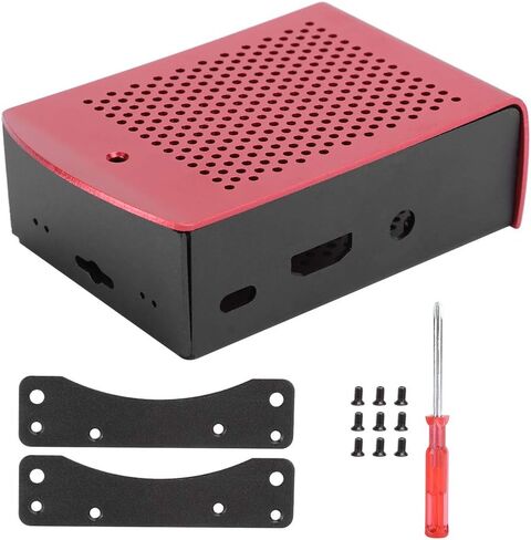 ciciglow Metal Motherboard Shell with Aluminum Alloy Shell with a Movable Bracket, Used for Optional WallMounted Installation (Red) in Saudi Arabia