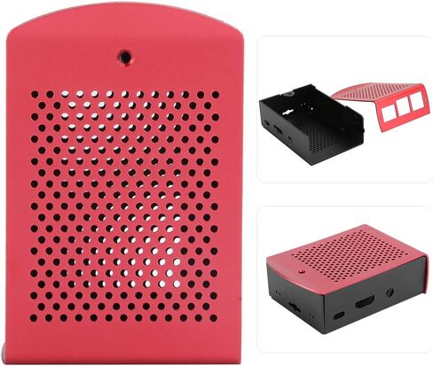 ciciglow Metal Motherboard Shell with Aluminum Alloy Shell with a Movable Bracket, Used for Optional WallMounted Installation (Red) in Saudi Arabia