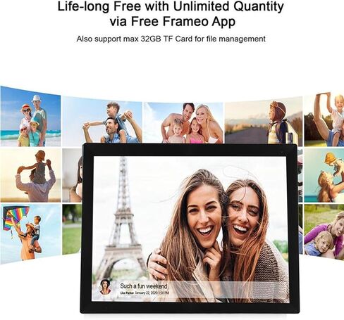 Digital Photo Frame, 15 Inch 1024x768 HD Touchscreen, Auto Rotate, Dynamic Slideshow, 32GB Wi Fi Smart Picture Frame for Frameo APP (US Plug) in Saudi Arabia