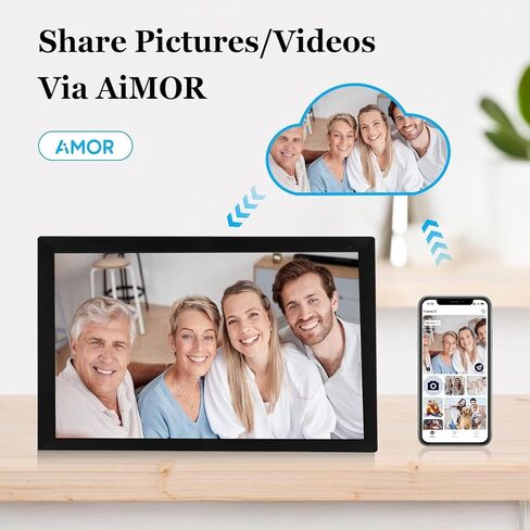 Digital Photo Frame, 15 Inch 1024x768 HD Touchscreen, Auto Rotate, Dynamic Slideshow, 32GB Wi Fi Smart Picture Frame for Frameo APP (US Plug) in Saudi Arabia