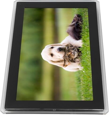 إطار صور رقمي WLAN مقاس 15.6 بوصة، إطار صور رقمي بدقة 1920x1080 FHD، ذاكرة 32 جيجابايت، تدوير تلقائي، مشاركة الصور والفيديو عبر التطبيق من أي مكان (قابس الولايات المتحدة) in Saudi Arabia