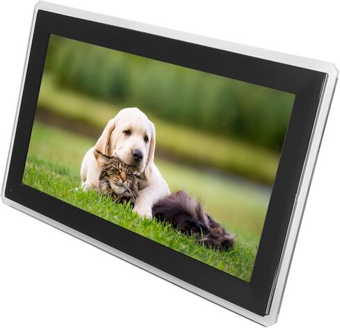إطار صور رقمي WLAN مقاس 15.6 بوصة، إطار صور رقمي بدقة 1920x1080 FHD، ذاكرة 32 جيجابايت، تدوير تلقائي، مشاركة الصور والفيديو عبر التطبيق من أي مكان (قابس الولايات المتحدة) in Saudi Arabia