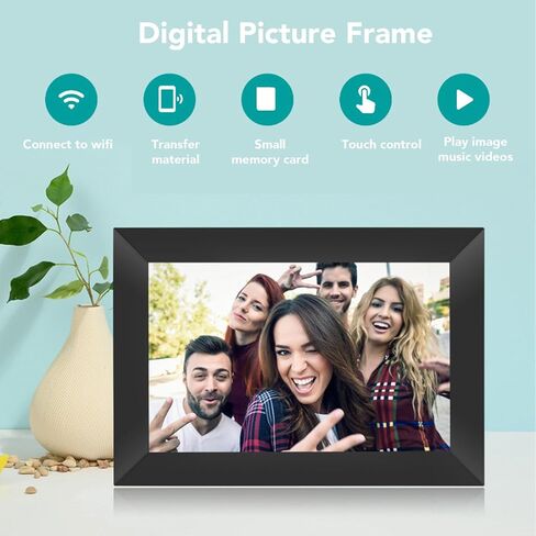 Smart Digital Photo Frame, 10in LED Screen, Frameo App, 1280x800 Resolution, 16GB Storage, Quad Core Processor, Portrait & Landscape Mode (US Plug) in Saudi Arabia