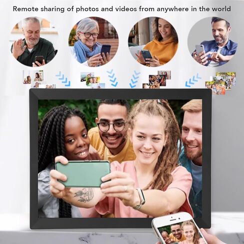 إطار صور رقمي مقاس 15 بوصة، يمكنك مشاركة الصور ومقاطع الفيديو بسهولة عن بعد، تصميم بديهي، سعة تخزين مدمجة 32 جيجابايت، قابل للتثبيت على الحائط، شاشة لمس عالية الدقة (قابس أمريكي) in Saudi Arabia