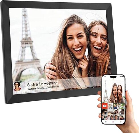 إطار صور رقمي مقاس 15 بوصة، يمكنك مشاركة الصور ومقاطع الفيديو بسهولة عن بعد، تصميم بديهي، سعة تخزين مدمجة 32 جيجابايت، قابل للتثبيت على الحائط، شاشة لمس عالية الدقة (قابس أمريكي) in Saudi Arabia