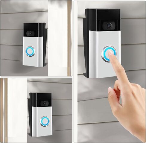 Vinyl Siding Mount for Ring Doorbell – Angle Mount Wedge for Ring Video Doorbell (4" Standard Vinyl, Hardi Board, Aluminum) (Black) in Saudi Arabia