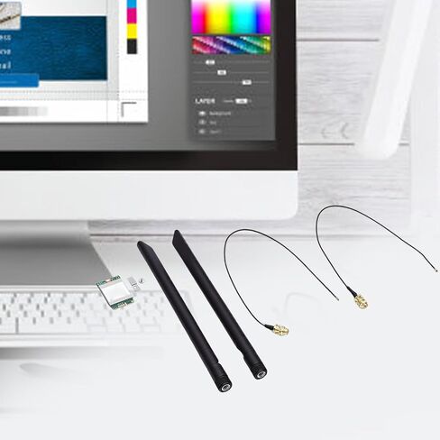 بطاقة WiFi 6E لاسلكية، NGFF M.2 1800Mbps ثنائي النطاق بلوتوث 5.2 محول شبكة PC مع هوائي مزدوج 8DB، لمعالجات أجهزة الكمبيوتر المحمولة 10 11 in Kuwait