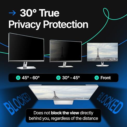 Acrylic Computer Privacy Screen Filter Compatible with 27 inch iMac (2012-2020) and [1 Pack] 26-27 Inch 16:9/16:10 Filter for Monitors - Monitor Frame Hanging Type - Desktop Privacy Screen Bundle in Saudi Arabia