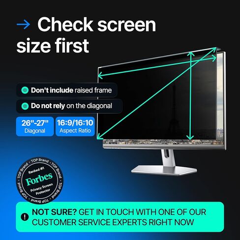 Acrylic Computer Privacy Screen Filter Compatible with 27 inch iMac (2012-2020) and [1 Pack] 26-27 Inch 16:9/16:10 Filter for Monitors - Monitor Frame Hanging Type - Desktop Privacy Screen Bundle in Saudi Arabia