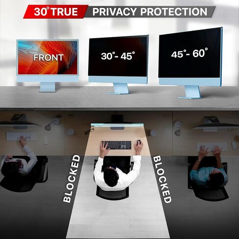 Acrylic Computer Privacy Screen Filter Compatible with 24 inch iMac (2021-2024) and Compatible with 27 inch iMac (2012-2020) - Monitor Frame Hanging Type - Desktop Privacy Screen Bundle in Kuwait