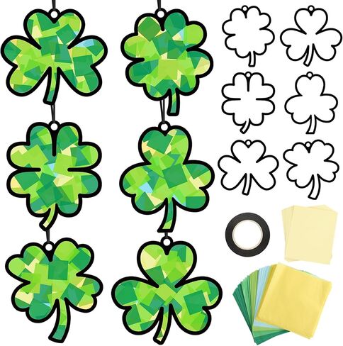 qyeahkj 36 مجموعة شجرة عيد الميلاد suncatchers الحرف اليدوية للأطفال DIY شجرة عيد الميلاد نافذة المناديل الورقية الحرفية عدة ديكور معلق لعيد الميلاد الشتاء النشاط المنزلي مشروع فني حفلة عيد ميلاد لصالح هدية in Saudi Arabia