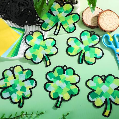 qyeahkj 36 مجموعة شجرة عيد الميلاد suncatchers الحرف اليدوية للأطفال DIY شجرة عيد الميلاد نافذة المناديل الورقية الحرفية عدة ديكور معلق لعيد الميلاد الشتاء النشاط المنزلي مشروع فني حفلة عيد ميلاد لصالح هدية in Saudi Arabia
