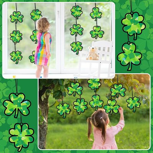 qyeahkj 36 مجموعة شجرة عيد الميلاد suncatchers الحرف اليدوية للأطفال DIY شجرة عيد الميلاد نافذة المناديل الورقية الحرفية عدة ديكور معلق لعيد الميلاد الشتاء النشاط المنزلي مشروع فني حفلة عيد ميلاد لصالح هدية in Saudi Arabia