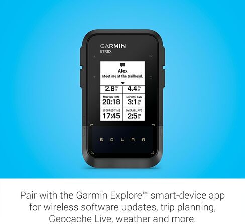 Garmin eTrex® Solar، جهاز ملاح محمول بنظام تحديد المواقع العالمي (GPS)، عمر بطارية غير محدود، مقاوم للماء (متجدد) in Saudi Arabia