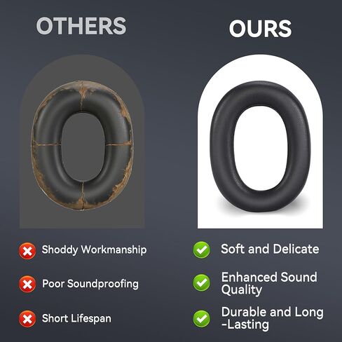 وسائد أذن بديلة لسماعات Jabra Evolve2 85 UC/Evolve 2 85 MS اللاسلكية (لا تناسب Elite 85H) - وسادات أذن تتميز بوسائد جلدية أكثر نعومة من البروتين ورغوة عزل الضوضاء in Kuwait
