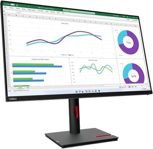 Lenovo ThinkVision T32h-30 شاشة 32 بوصة فئة WQHD LED - نسبة 16:9 - أسود داكن in Saudi Arabia