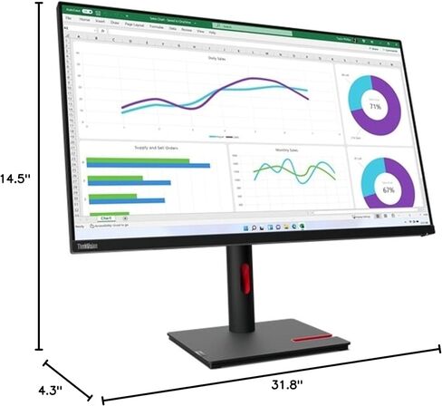 Lenovo ThinkVision T32h-30 شاشة 32 بوصة فئة WQHD LED - نسبة 16:9 - أسود داكن in Saudi Arabia