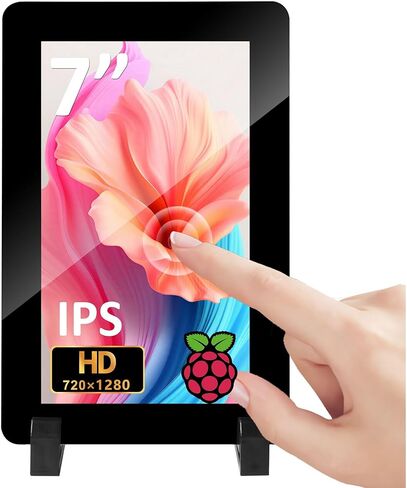 شاشة لمس OSOYOO مقاس 7 بوصة DSI 720×1280 IPS، طاقة DSI والفيديو (بدون كابلات إضافية)، شاشة عارية قابلة للدوران عمودي/أفقي لـ Raspberry Pi4B/3B+/3B/3A+/5 in Saudi Arabia