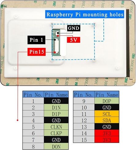 شاشة لمس OSOYOO مقاس 7 بوصة DSI 720×1280 IPS، طاقة DSI والفيديو (بدون كابلات إضافية)، شاشة عارية قابلة للدوران عمودي/أفقي لـ Raspberry Pi4B/3B+/3B/3A+/5 in Saudi Arabia