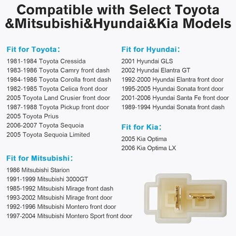 Front Dash Speaker Wire Harness Adapter for Toyota Camry Corolla 83-86, 72-9301 Car Door Speaker Wiring Harness Replacement for Mitsubishi Mirage Montero Hyundai Elantra Sonata Santa Fe in Saudi Arabia