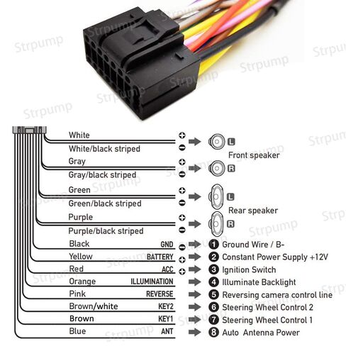 16Pin Car Radio Stereo Power Camera Harness Wire Cable for Hyundai Elantra IX45 for KIA Sorento K3 Sportage Cerato with SPDIF AMP in Saudi Arabia